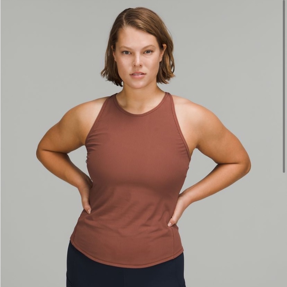 Lululemon Base Pace Ribbed Tank Ancient Copper Sz 8